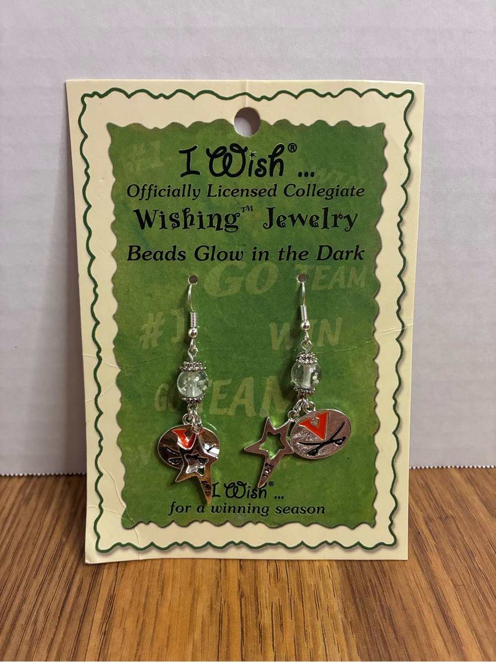 2008 "Wishing Jewelry" Virginia Cavaliers Logo NCAA Dangling Earrings Gift.
